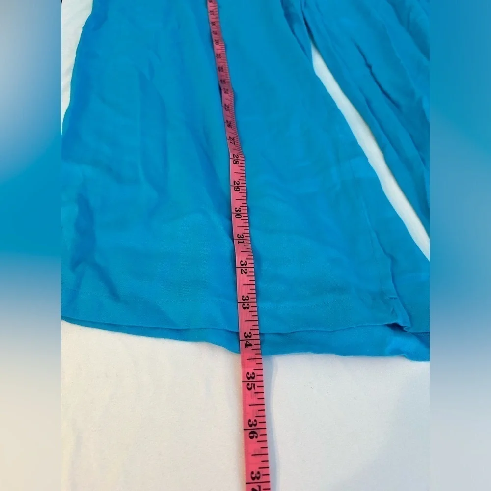 🎉Connection 18 Aqua Blue Palazzo Pants Lightweight Size S/M - Picture 7 of 7